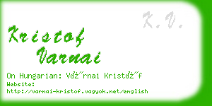 kristof varnai business card